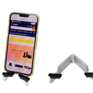 JBGold Foldable Aluminum Cell Phone Holder Stand for Desk (Silver) Portable Phone Stand