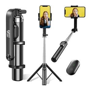 colorlizard 39" selfie stick tripod with remote, cellphone tripod stand, 6 in 1 wireless bluetooth selfie stick for ios & android devices, portable selfie stick for iphone, travel accessories.