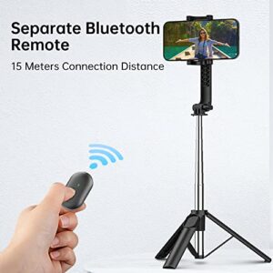 Colorlizard 39" Selfie Stick Tripod with Remote, Cellphone Tripod Stand, 6 in 1 Wireless Bluetooth Selfie Stick for iOS & Android Devices, Portable Selfie Stick for iPhone, Travel Accessories.