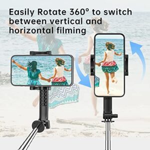 Colorlizard 39" Selfie Stick Tripod with Remote, Cellphone Tripod Stand, 6 in 1 Wireless Bluetooth Selfie Stick for iOS & Android Devices, Portable Selfie Stick for iPhone, Travel Accessories.