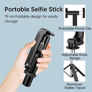 Colorlizard 39" Selfie Stick Tripod with Remote, Cellphone Tripod Stand, 6 in 1 Wireless Bluetooth Selfie Stick for iOS & Android Devices, Portable Selfie Stick for iPhone, Travel Accessories.