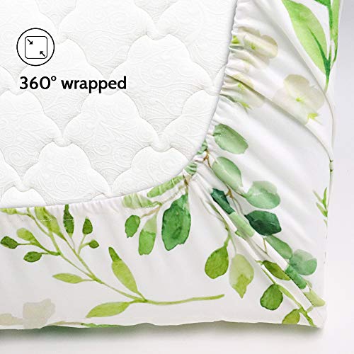 Crib Sheet Jersey Cotton, Fitted Cotton Baby & Toddler Universal Crib Sheets, Summer Car Seat Cover for Babies Girl，Leaf Infant Carseat Canopy Sun Cover