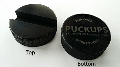 PUCKUPS - The Original Indestructible Hockey Puck Cell Phone Stand - The Best Universal Smartphone Stand. Compatible for All iPhone/Samsung/Google/LG Smartphones. Made from a Real Hockey Puck (1 Pack)