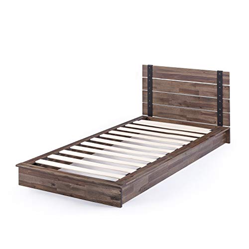 ZINUS Brock Metal and Wood Platform Bed Frame / Solid Acacia Wood Mattress Foundation / No Box Spring Needed / Easy Assembly, Twin