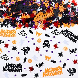 keaziu 966pcs halloween table confetti happy halloween confetti pumpkin spider cat star confetti halloween sequins table scatter for halloween table decorations 30g