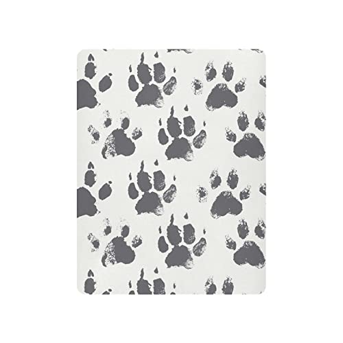 Fitted Crib Sheet for Boys Girls, Messy Dog Paw Jersey Knit Baby Sheet for Standard Crib and Toddler Bed Mattresses, Cozy Soft Breathable, 28 x 52 in
