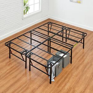 Amazon Basics Foldable Metal Platform Bed Frame with Tool Free Setup, 18 Inches High, Queen, Black