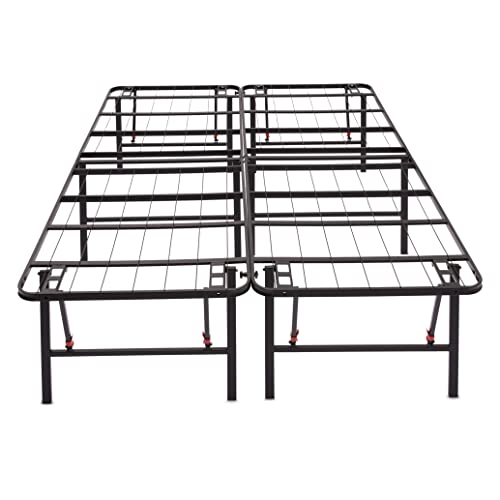 Amazon Basics Foldable Metal Platform Bed Frame with Tool Free Setup, 18 Inches High, Queen, Black
