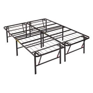 Amazon Basics Foldable Metal Platform Bed Frame with Tool Free Setup, 18 Inches High, Queen, Black