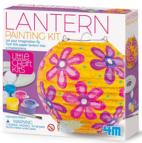 4M Lantern Painting Kit from Little Craft Kits, Let Your Imagination Fly, Turn a Paper Lantern into a Masterpiece, Ages 8+, Yellow