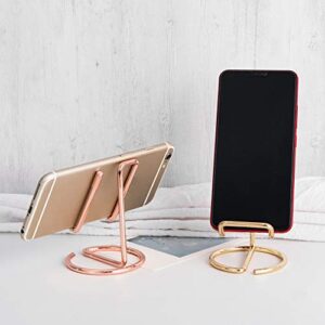 Cell Phone Iron Stand Holder, Rose Gold Universal Portable Tablets Holder, Compatible with All Mobile Phones by HubHnb (Golden)