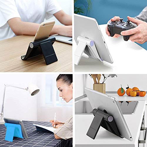 VOVIGGOL 4 Pack Cell Phone Stand for Desk, Foldable Cell Phone Holder Mobile Stand Phone Dock, Adjustable Tablet Stand Holder Compatible with iPhone 12 iPhone 11 Pro Xs X 8 iPad Samsung (4 Color)