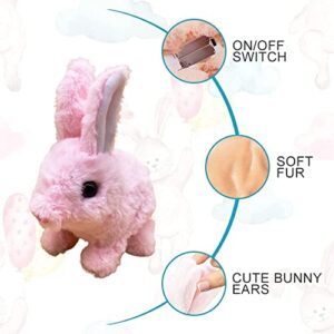 Fiopet Bunny Toys Educational Interactive Toys Bunnies Can Walk and Talk, 2023 New Easter Rabbit Plush Interactive Toys, Cute Stuffed Pet Bunny Toy Gift for Children (2 Pcs, with Carrot)