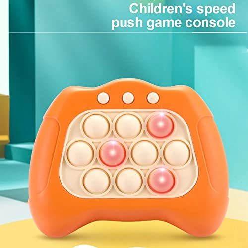 Rapid Push Puzzle Game Machine Fidget Light-Up Squeeze Sensory Fidget Toys Educational Push Bubble Toy Decompression Puzzle Button Game Machine Sensory Fidget Stress Relief Toys (Blue)