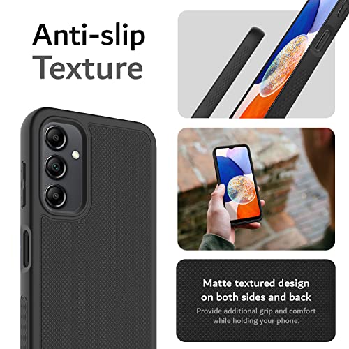 TUDIA Slim Grip Designed for Samsung Galaxy A14 5G Case (2023), [LINNGrip] Shockproof Lightweight Non-Slip Soft TPU Ultra Slim Protection for Galaxy A14 5G Phone Case (Black)