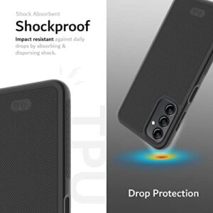 TUDIA Slim Grip Designed for Samsung Galaxy A14 5G Case (2023), [LINNGrip] Shockproof Lightweight Non-Slip Soft TPU Ultra Slim Protection for Galaxy A14 5G Phone Case (Black)