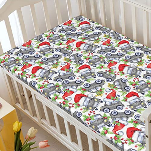 Cars Themed Fitted Crib Sheet,Standard Crib Mattress Fitted Sheet Soft and Breathable Bed Sheets-Crib Mattress Sheet or Toddler Bed Sheet, 28“ x52“,Lime Green Grey