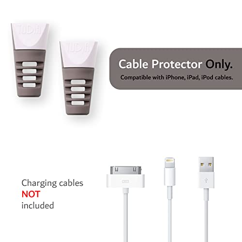 TUDIA [Klip] 10 Pcs Snap On Charging Cable Cord Saver Protector Compatible with iPhone, iPad, iPod Combo Pack