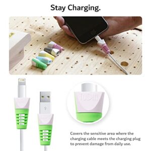 TUDIA [Klip] 10 Pcs Snap On Charging Cable Cord Saver Protector Compatible with iPhone, iPad, iPod Combo Pack