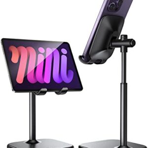 Lamicall Cell Phone Stand, Phone Holder - [Height Angle] Adjustable Mobile Phone Stand for Desk, Office, Compatible with iPhone 14 Plus, 13, Pro, Pro Max, Mini 12 11 X Xr XS, 4-10" Cellphone & Tablet