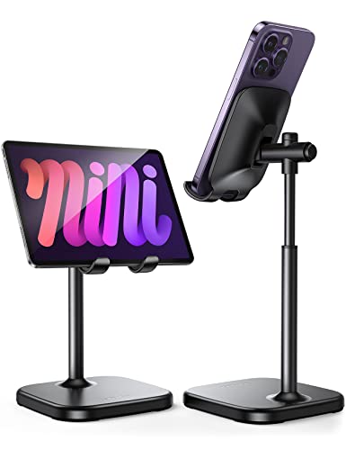 Lamicall Cell Phone Stand, Phone Holder - [Height Angle] Adjustable Mobile Phone Stand for Desk, Office, Compatible with iPhone 14 Plus, 13, Pro, Pro Max, Mini 12 11 X Xr XS, 4-10" Cellphone & Tablet