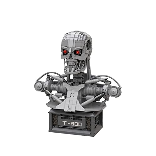 MOC Small Particle Building Block Set MOC-20570 T-800 Skeleton Bust, Creative Educational Building Bricks Kits Toy Model Compatible with L-e-g-o(3082PCS with PF)