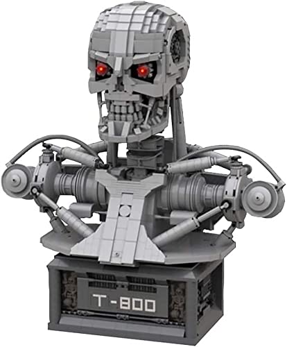 MOC Small Particle Building Block Set MOC-20570 T-800 Skeleton Bust, Creative Educational Building Bricks Kits Toy Model Compatible with L-e-g-o(3082PCS with PF)