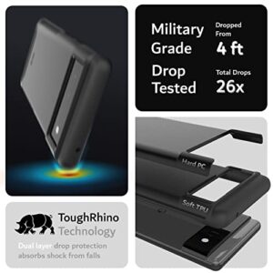 TUDIA DualShield Designed for Google Pixel 6 Case (2021), [Merge] Shockproof Military Grade Slim Heavy Duty Dual Layer Tough Protection for Pixel 6 Phone Case - Matte Black