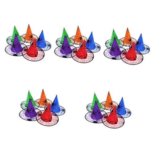 ibasenice 25 Pcs Halloween Hat Witch Costume for Women Party Hats for Kids Kids Outfits Halloween Party Costume Spider Pattern Halloween Hat Witch Costume Headbands Witches Hat Party Supply