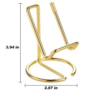 ROPOSY 2 Pack Cell Phone Stand for Desk, Cute Metal Gold Cell Phone Stand Holder Desk Accessories, Compatible with All Mobile Phones, iPhone, Switch, iPad