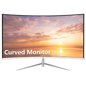 z-edge 27-inch curved gaming monitor, full hd 1080p 1920x1080 led backlight monitor, with 75hz refresh rate and eye-care technology, 178° wide view angle, built-in speakers, vga+hdmi