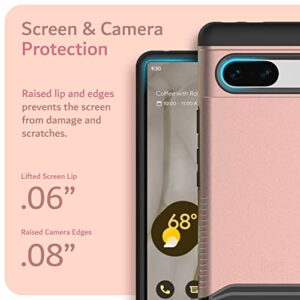 TUDIA Merge Compatible with Google Pixel 7 Case, [with mmWave 5G Antenna Cutout] Shockproof Military Grade Slim Dual Layer Protection for Pixel 7 2022 - Rose Gold
