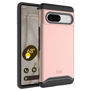 tudia merge compatible with google pixel 7 case, [with mmwave 5g antenna cutout] shockproof military grade slim dual layer protection for pixel 7 2022 - rose gold