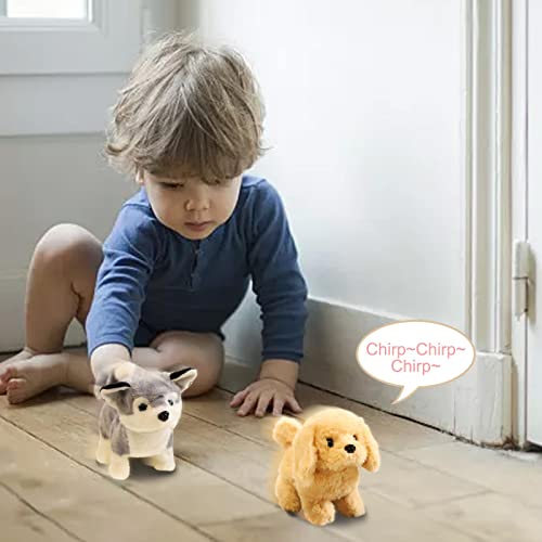 Kids Toys Cute Stuffed Animal Electronic Dog Interactive Toys for Walks, Barks, Plush Toy Baby Doll Soft Kawaii Plushies Room Decor Cute Stuff for Your Room Hug Sleep Great Mother Gifts (Husky)