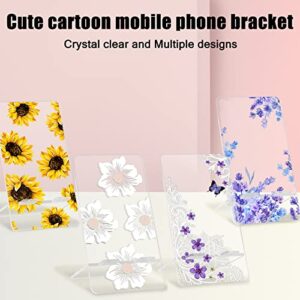 Cute Phone Stand for Desk Clear Yellow Sunflower Girls Women Kids Pretty Flower Floral Adjustable Phone Stand Holder Desk Accessories Compatible with All Phones,Tablets,iPhone,Switch,iPad.