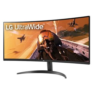 LG 34WP60C-B 34-Inch 21:9 Curved UltraWide QHD (3440x1440) VA Display with sRGB 99% Color Gamut and HDR 10, AMD FreeSync Premium and 3-Side Virtually Borderless Screen Curved QHD Tilt