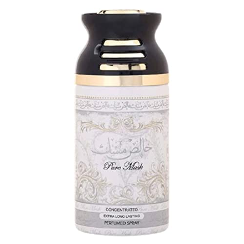 Pure Musk Deodorant - 250ML (8.4 oz ) I Pure Musk, 3 Pack | Oriental DEO with a Classic Combination of Oudh, Roses & Vanilla I Energizing Oud Fragrance I Classy Unisex Scent I Summer Deo Fresh, Citrus, Pepper I Vanilla, Jasmine, White Musk, Ambergris & Sa