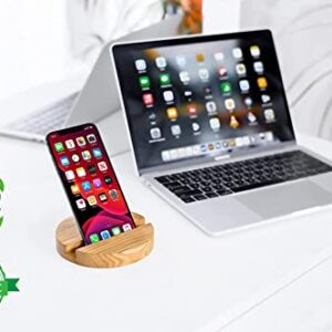 Wooden Cell Phone Stand Accessories - NOT SCRATCH - Eco Friendly OAK WOOD - Universal Desktop Cellphone Holder - Smartphone Portable Desk Organizer Compatible With All iPhone Android Tablet