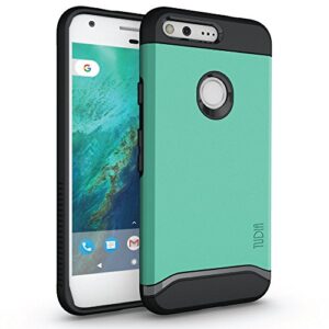 google pixel case, tudia [merge series] dual layer slim design reinforced military standard extreme protection/rugged precise cutouts shock absorption case cover for google pixel (mint)