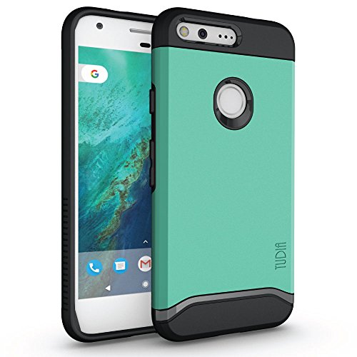 Google Pixel Case, TUDIA [Merge Series] Dual Layer Slim Design Reinforced Military Standard Extreme Protection/Rugged Precise Cutouts Shock Absorption Case Cover for Google Pixel (Mint)