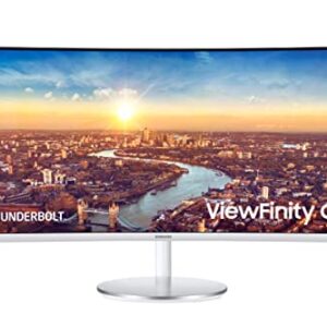 SAMSUNG CJ79 Series 34-Inch ViewFinity Ultrawide QHD (3440x1440) Computer Monitor, 100Hz, Thunderbolt 3 Daisy Chain, QLED, HDMI, USB Hub, Height Adjustable Stand (LC34J791WTNXZA), White