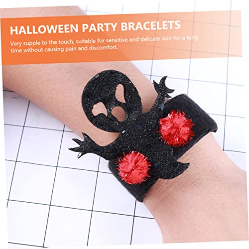 Mikikit 100 pcs Animal Spider Random or Band Treat Toys Bracelet Wristbands Slap D Pattern Favors Party Halloween Ghost Assorted Fillers Decorative for Bag Kids Bands Props Pumpkin Style