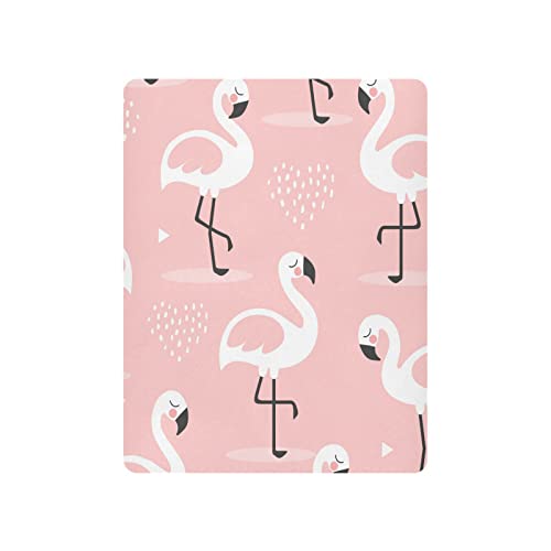 Fitted Crib Sheet for Boys Girls, Pink Flamingos Jersey Knit Baby Sheet for Standard Crib and Toddler Bed Mattresses, Cozy Soft Breathable, 28 x 52 in