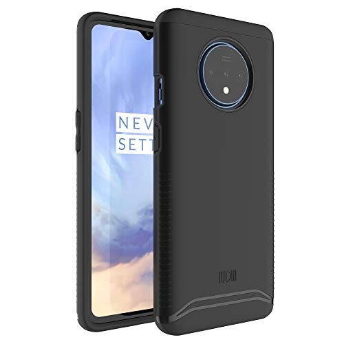 TUDIA DualShield Designed for OnePlus 7T Case (2019), [Merge] Shockproof Military Grade Heavy Duty Dual Layer Slim Protective Phone Case - Matte Black