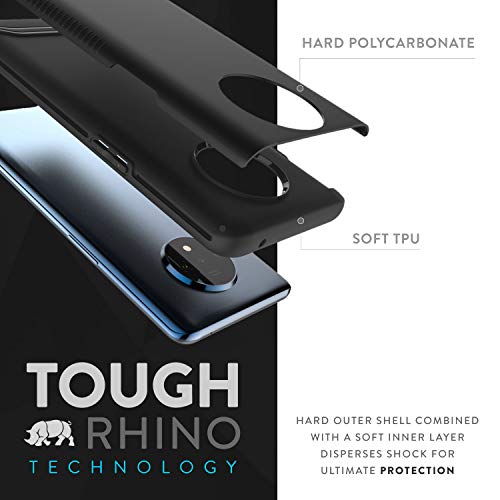 TUDIA DualShield Designed for OnePlus 7T Case (2019), [Merge] Shockproof Military Grade Heavy Duty Dual Layer Slim Protective Phone Case - Matte Black