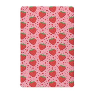 kigai strawberry with dots fitted crib sheet for girls and boys, soft breathable for standard crib & toddler bed mattress, 27 x 39 in