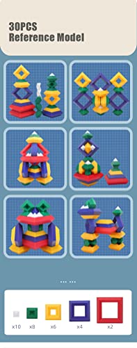 Giroayus Pyramids Stacking Blocks, Building Blocks Stacking Educational Toys, Building Blocks, Toddlers Preschool Learning Activities, Montessori Toys for 1 2 3 4 5 Year Old. (60 pcs)