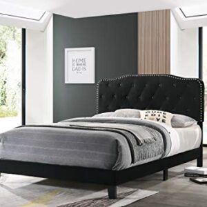 Best Quality Furniture B102-FB Bedframe, Full, Black