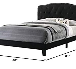 Best Quality Furniture B102-FB Bedframe, Full, Black