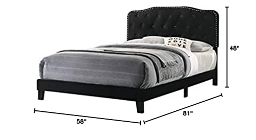 Best Quality Furniture B102-FB Bedframe, Full, Black